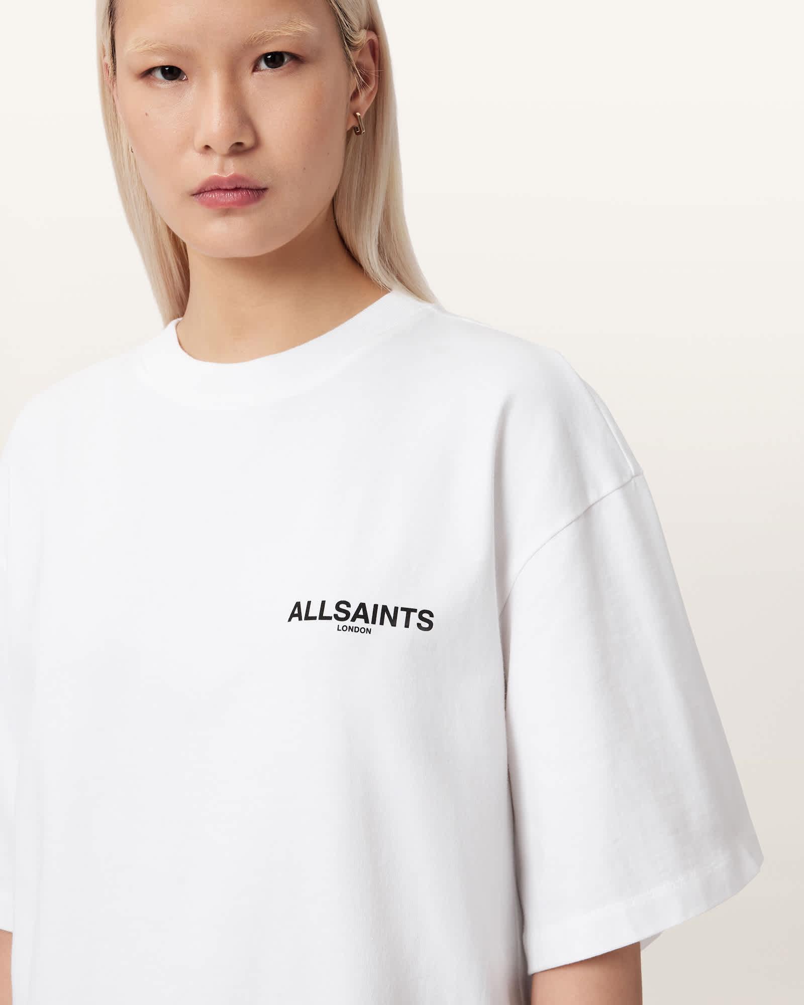 Swoop Amelie Oversized T-Shirt Optic White | ALLSAINTS US Product Image