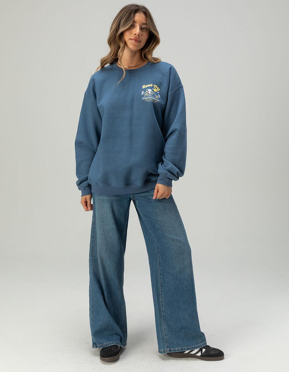 RIOT SOCIETY Peanuts Womens Crewneck Sweatshirt - INDIGO Product Image