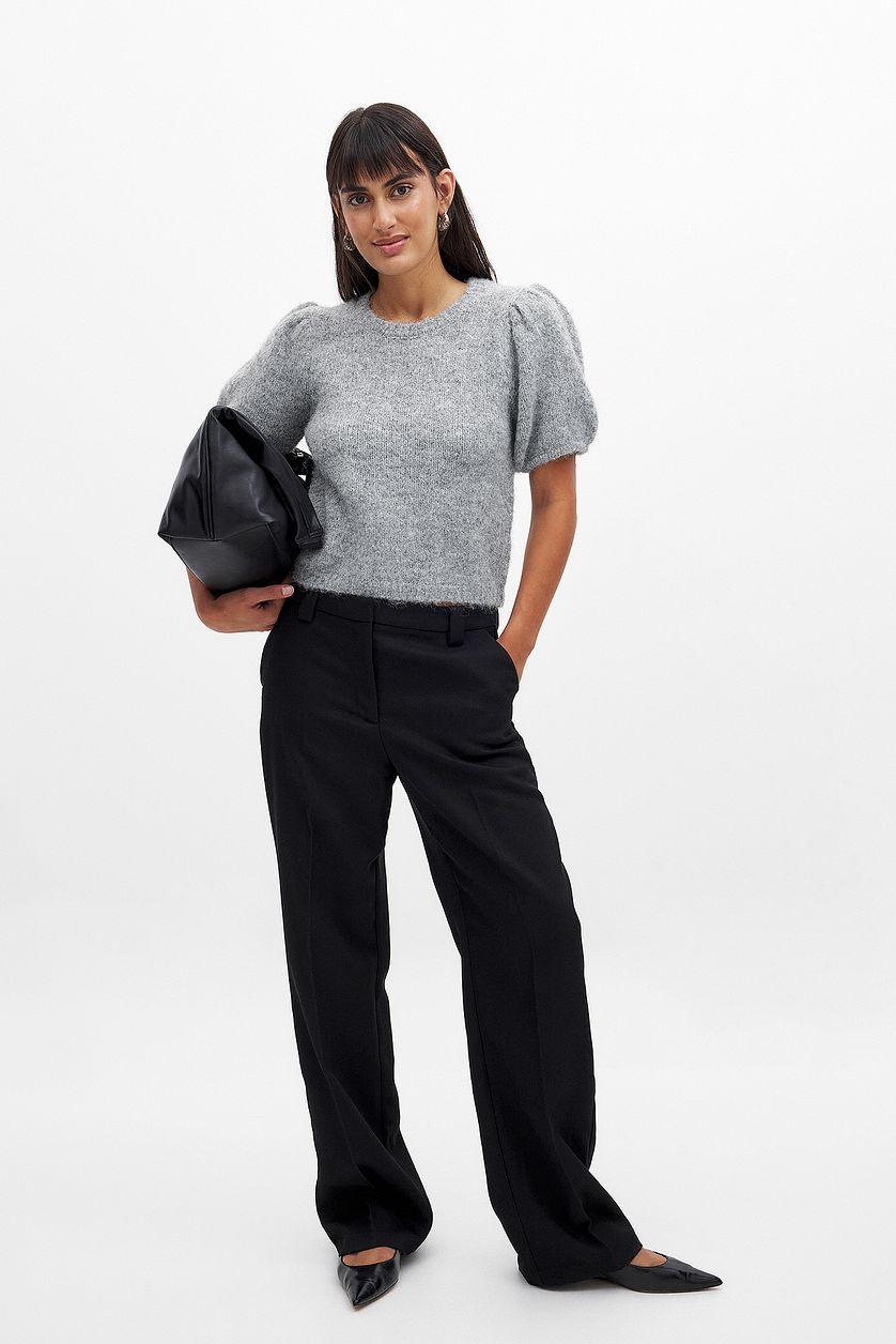 Knitted Short Sleeve Sweater Product Image