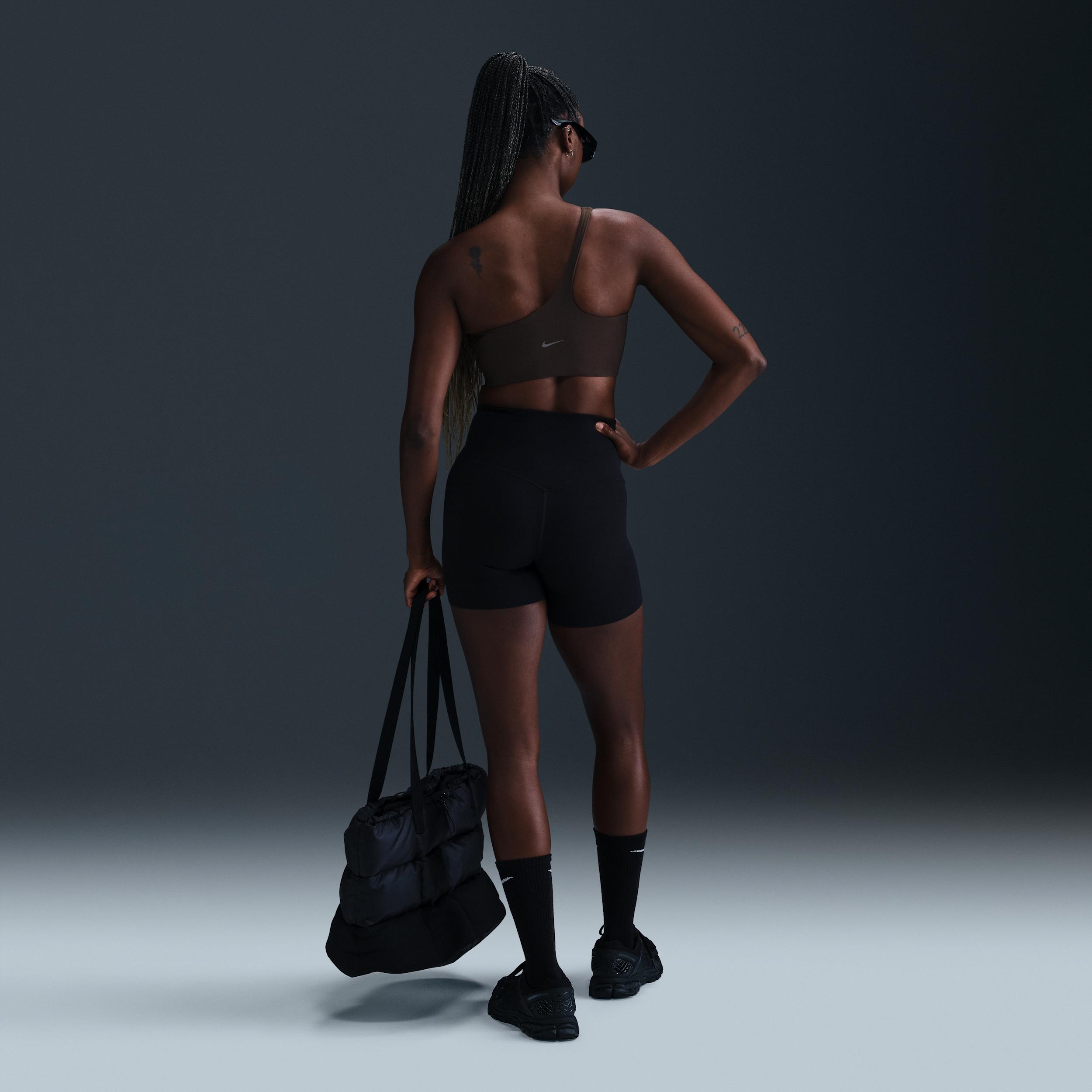 Nike Womens Zenvy Asymmetrical Light-Support Padded Sports Bra | HQ9182-440 Product Image