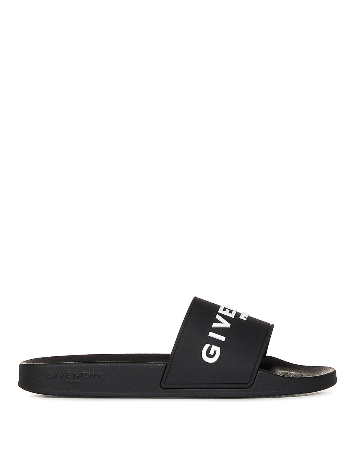 Black Logo-Print Pool Slides Product Image