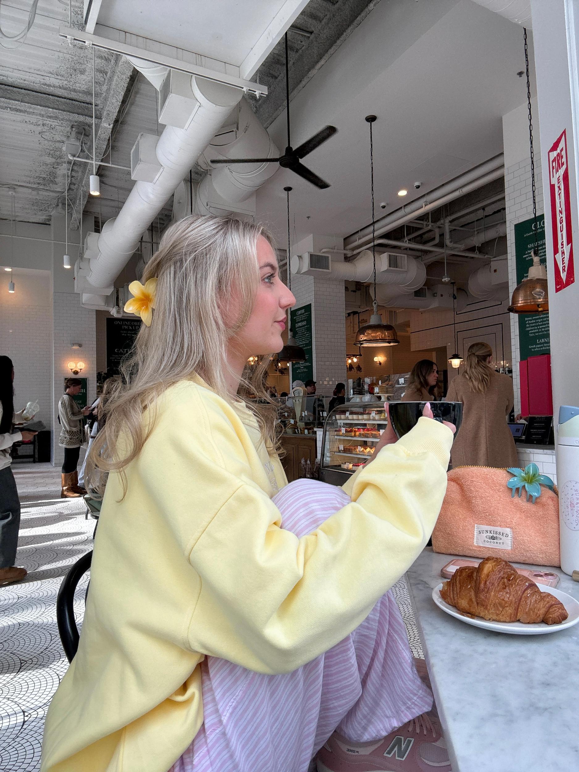 Isabella Banana Yellow Sunkissedcoconut Embroider Sweatshirt Product Image