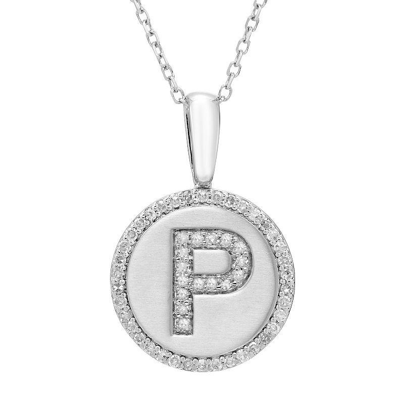 It's Personal Sterling Silver & Diamond Accent Initial Pendant Necklace, Women's,  Product Image