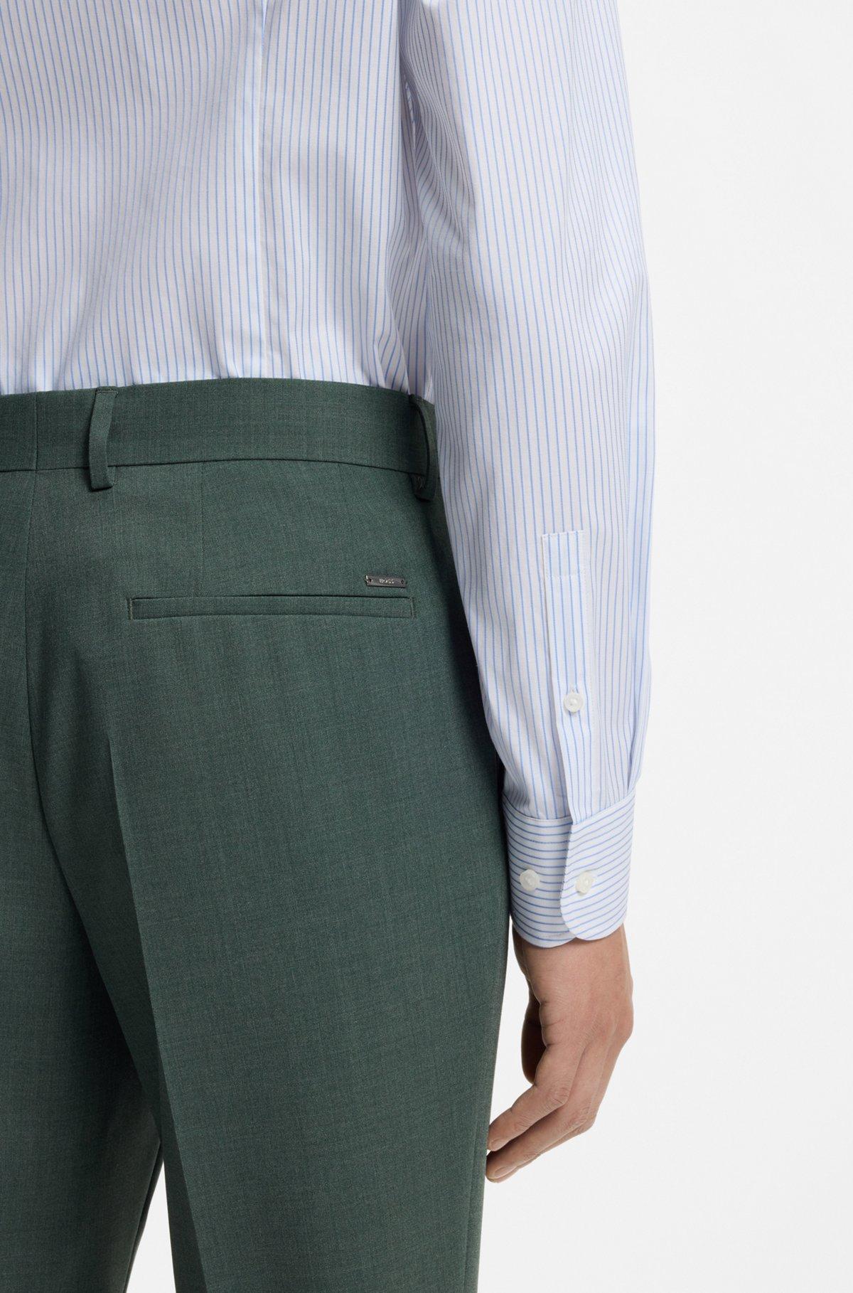 Washable slim-fit trousers in stretch cloth Product Image
