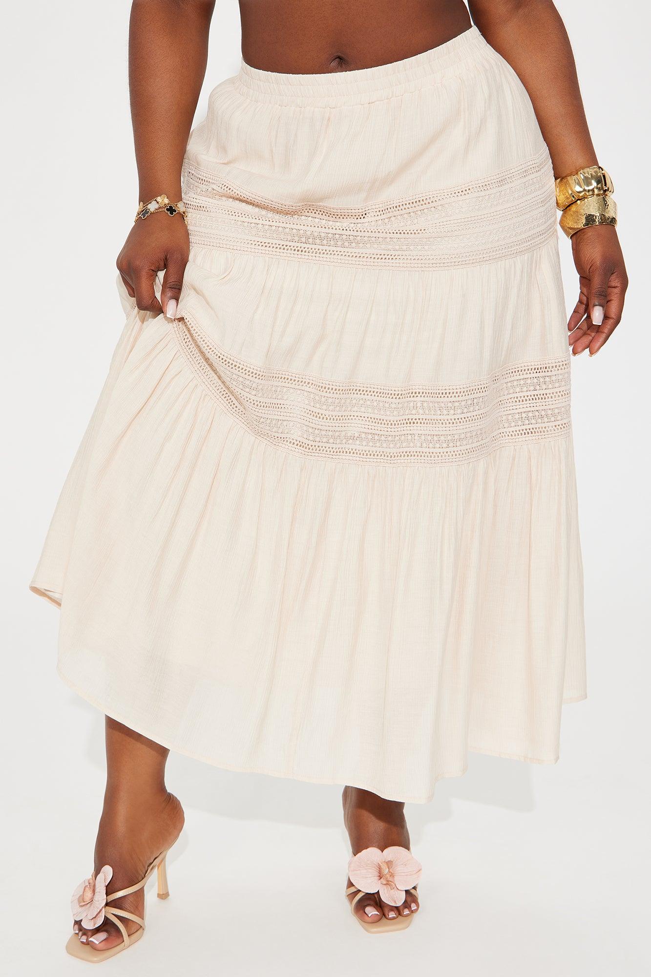 Vivienne Tiered Gauze Midi Skirt - Ivory Product Image