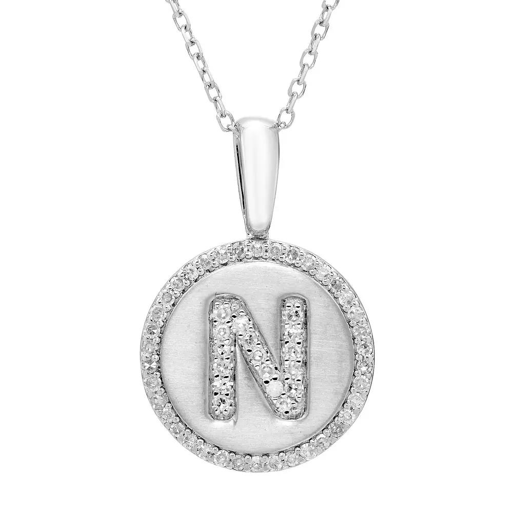 It's Personal Sterling Silver & Diamond Accent Initial Pendant Necklace, Women's,  Product Image