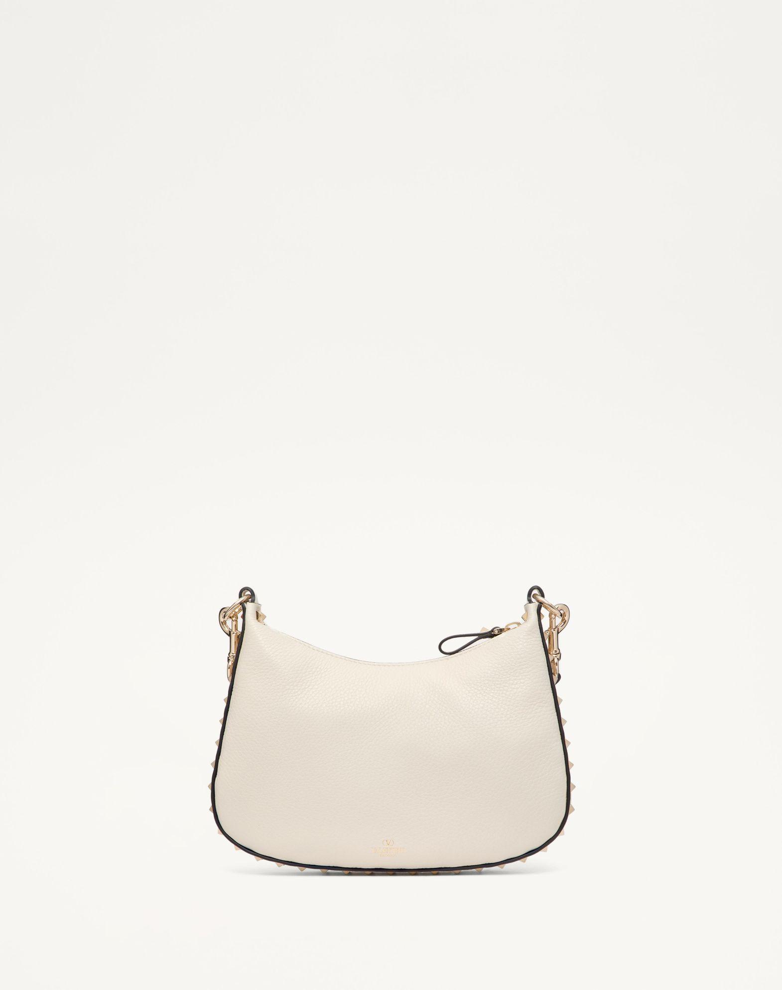Small Rockstud Hobo Bag In Grainy Calfskin Product Image