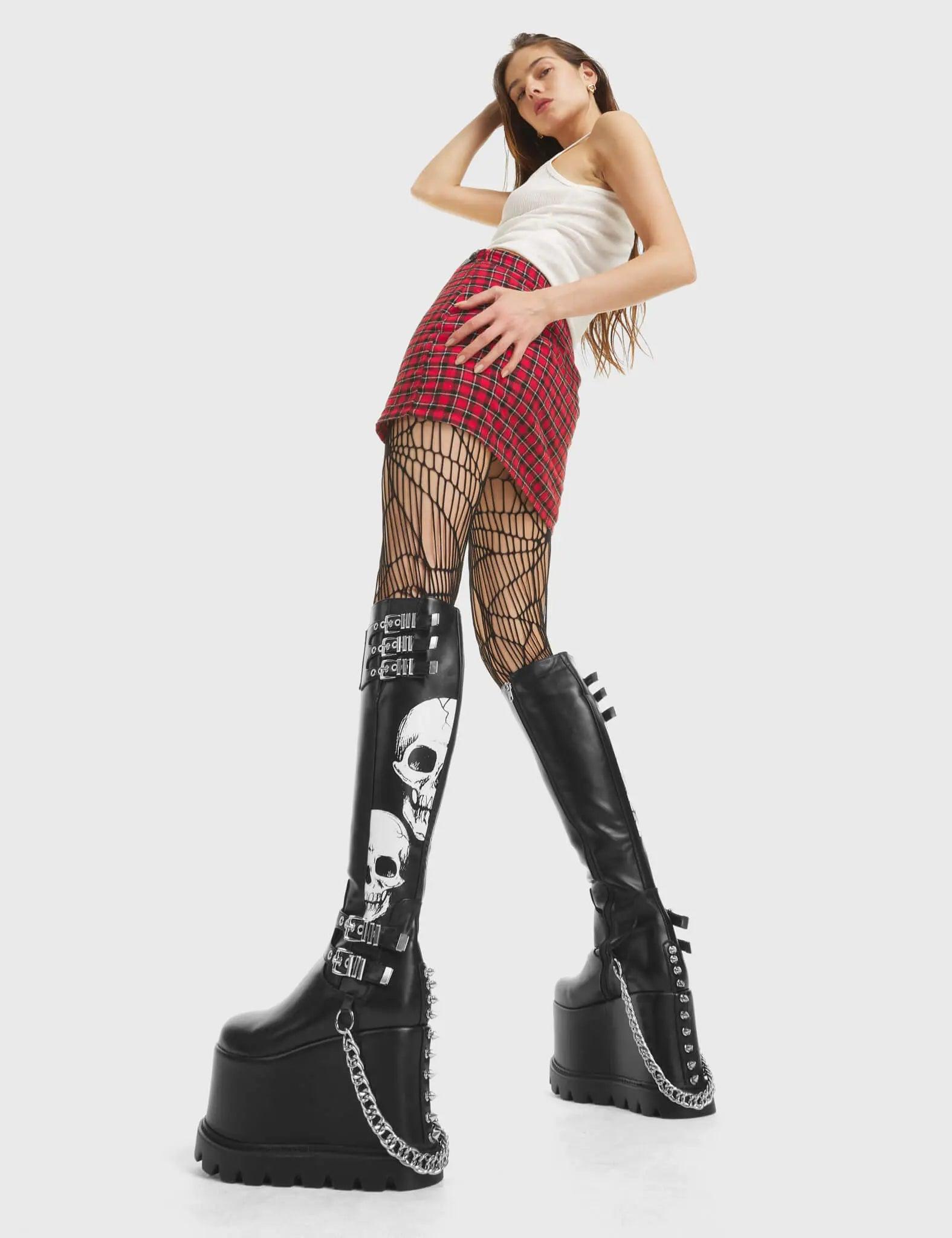 A Cut Above Chunky Platform Knee High Boots Product Image