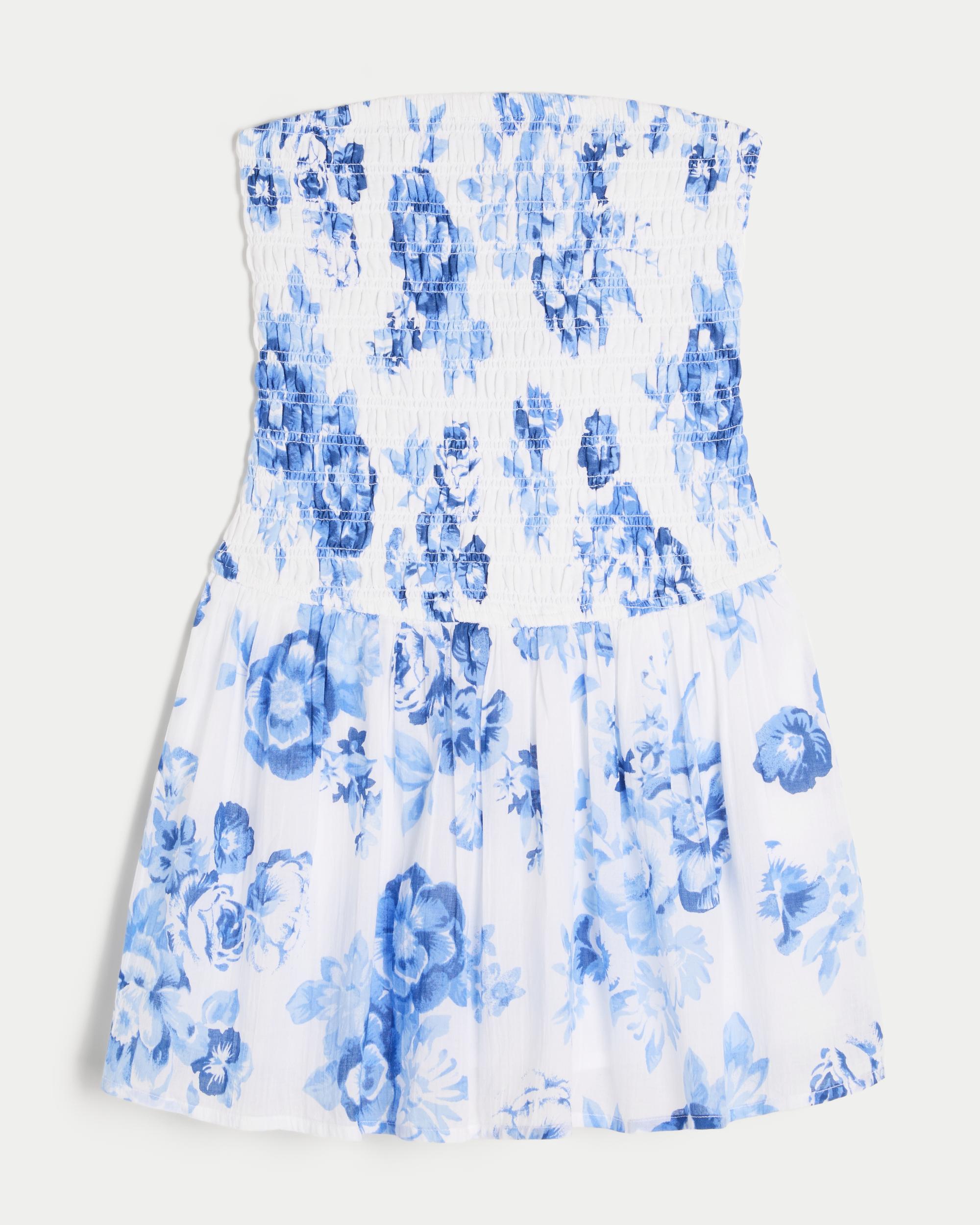 Strapless Smocked Bodice Mini Dress Product Image