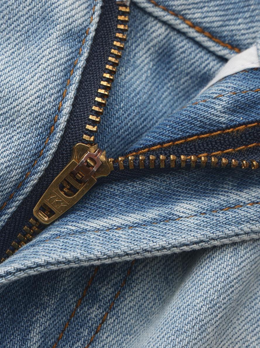Ava Low-Rise Light Blue Straight Leg Jeans Product Image