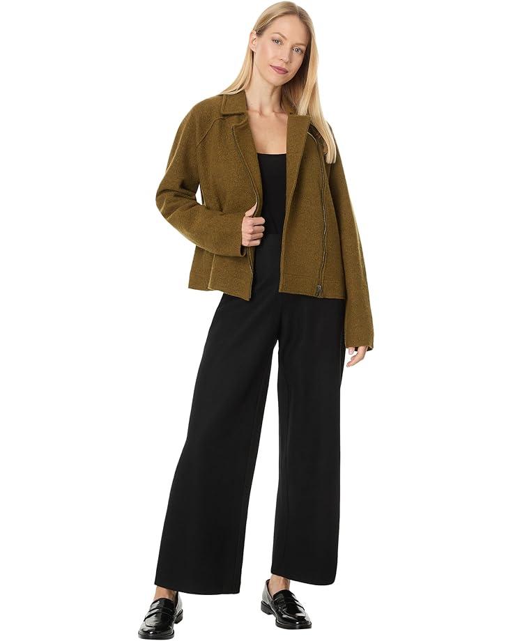 Lightweight Boiled Wool Stand Collar Jacket With Pockets Product Image