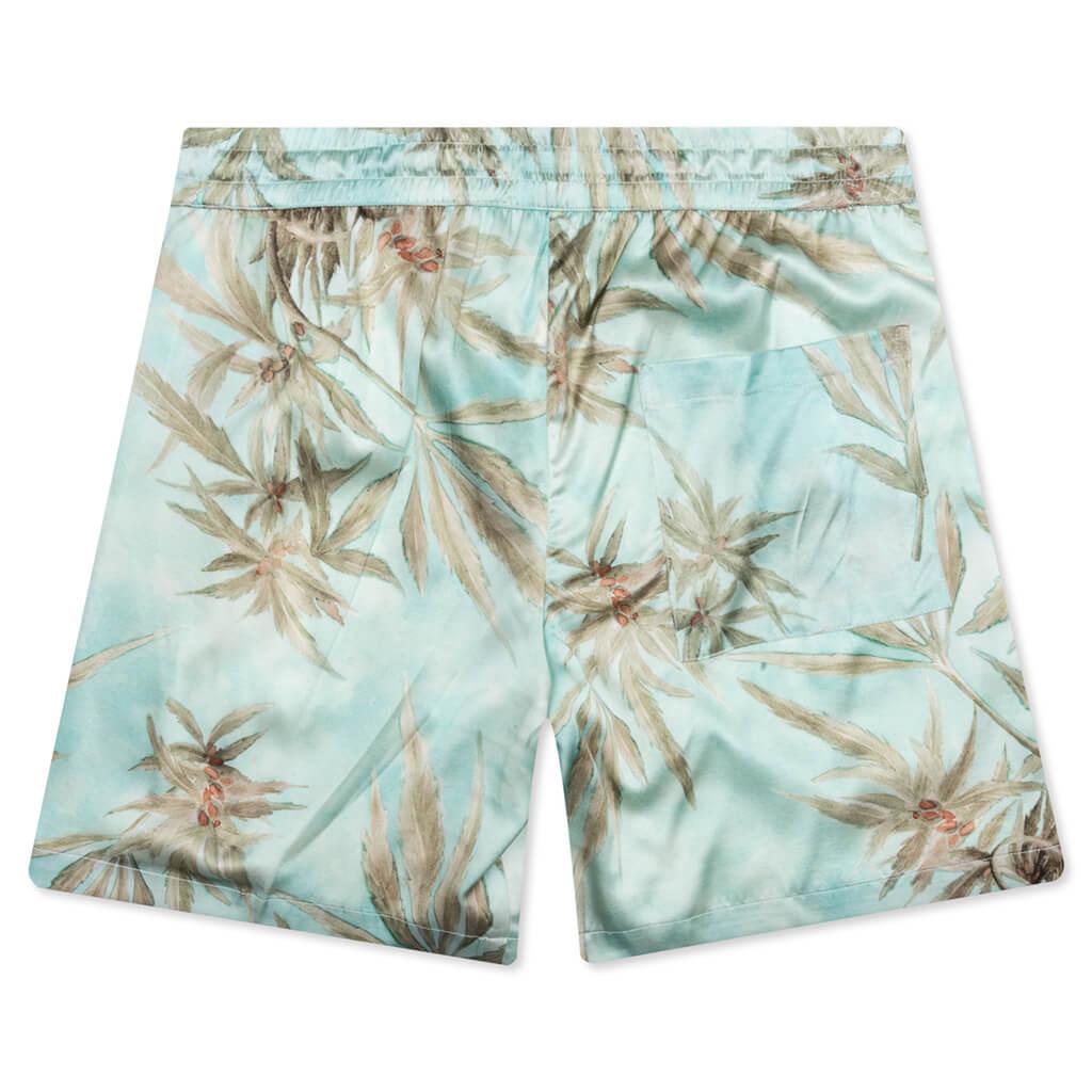 Hemp Leaves Silk Shorts - Hemp Print Male Product Image