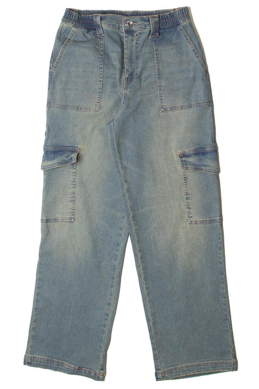 Grunge Wash Cargo Skater Jeans Product Image