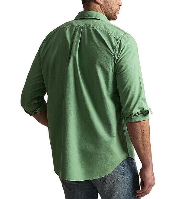 Polo Ralph Lauren Big & Tall Solid Garment-Dye Oxford Long Sleeve Woven Shirt Product Image