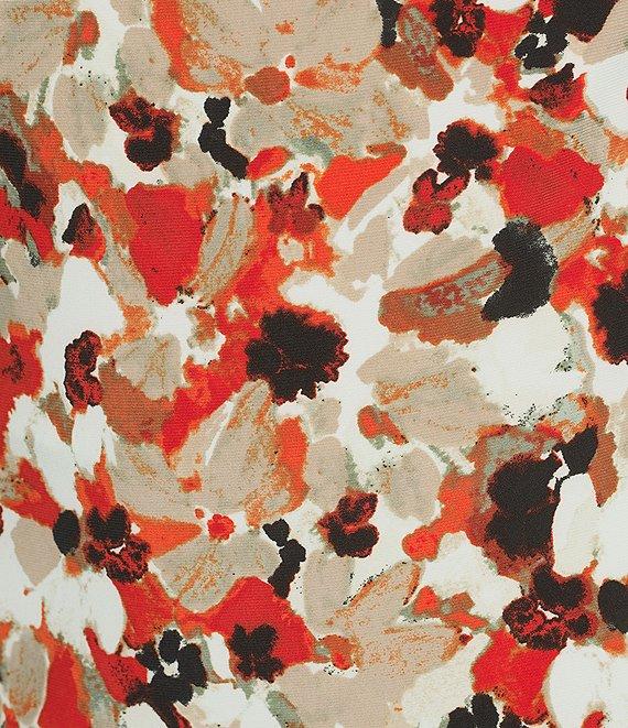 Kasper Printed Jersey Cowl Neck Cap Sleeve Top Product Image