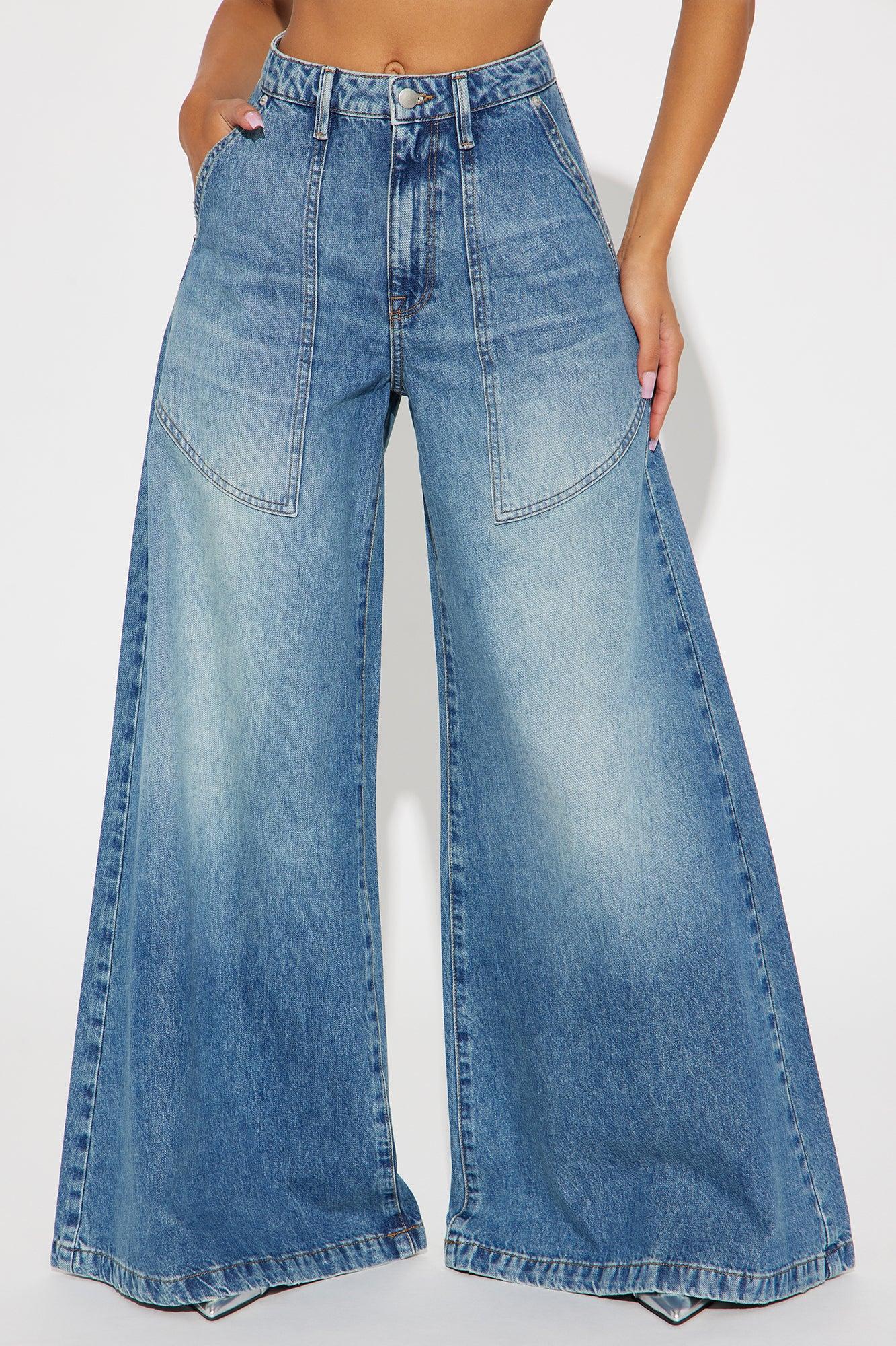 Now Playing Palazzo Jeans - Medium Wash Product Image