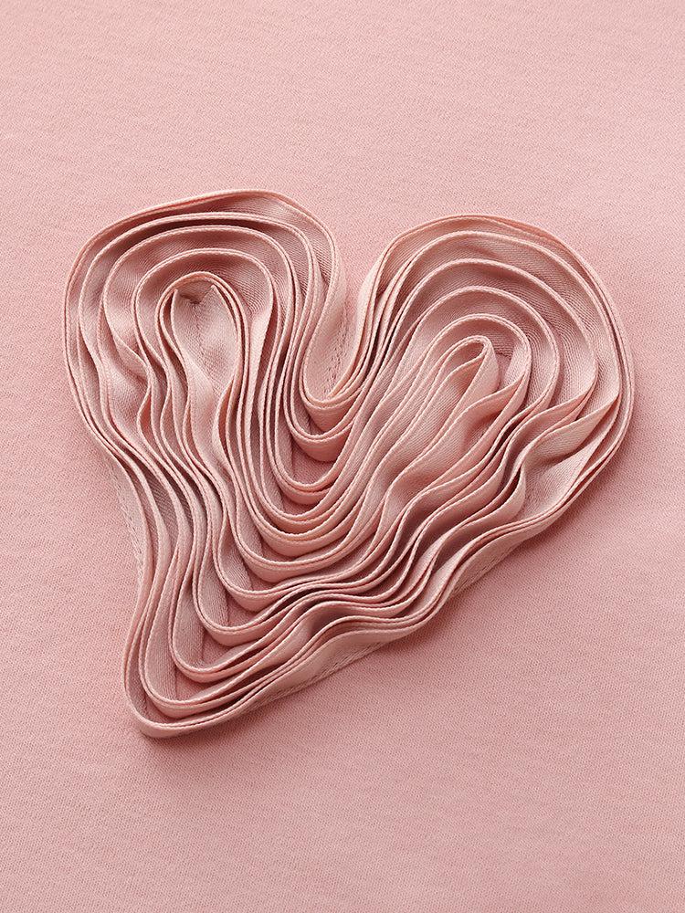 100% Cotton 3D Heart Women Oversized T-Shirt Product Image