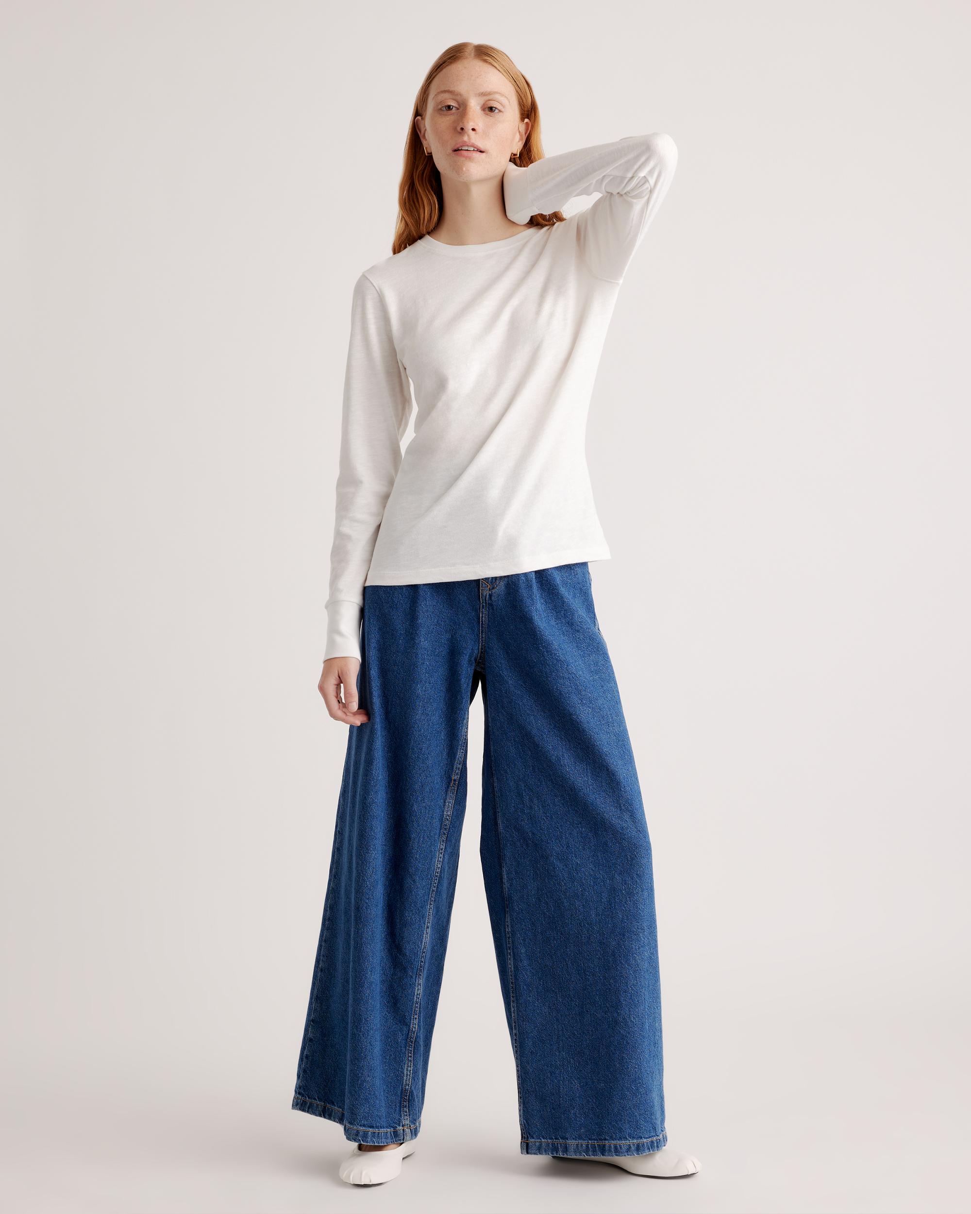 Quince | Women's Slub Long Sleeve T-Shirt Organic Cotton Product Image