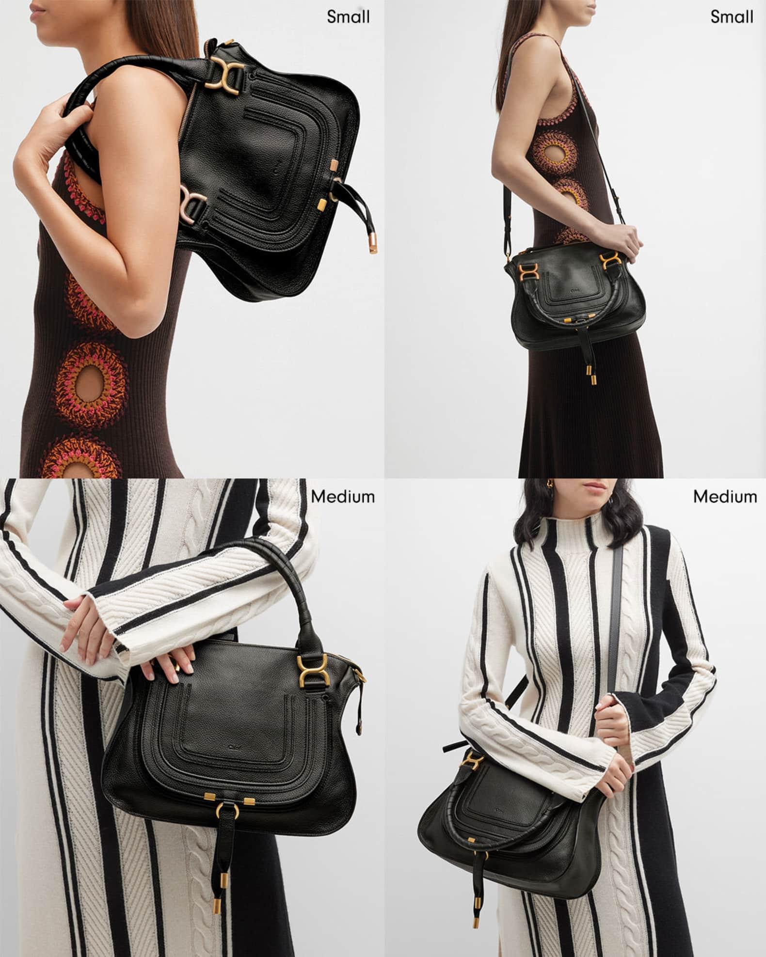 Marcie Medium Double Carry Satchel Bag in Grained Leather Product Image