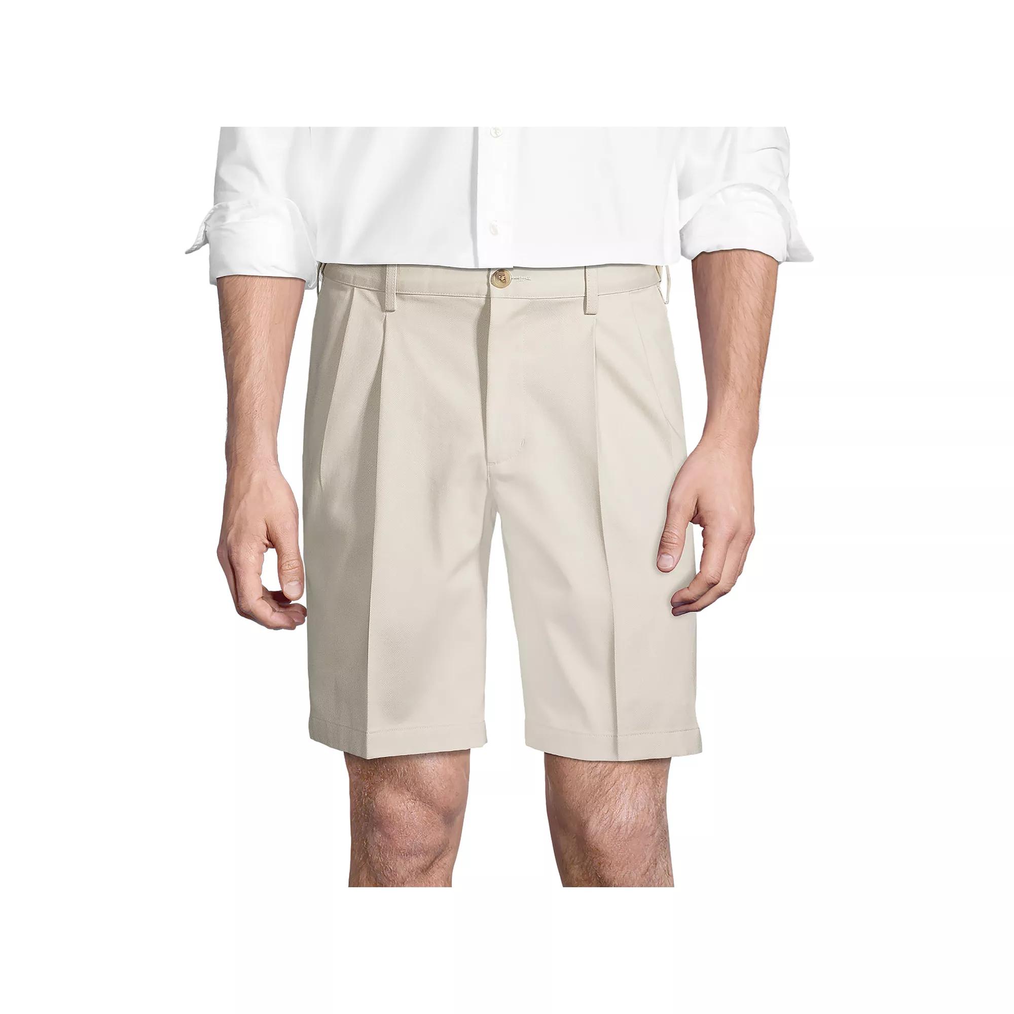 Men's Lands' End Comfort Waist 9-inch No-Iron Pleated Chino Shorts,  Product Image