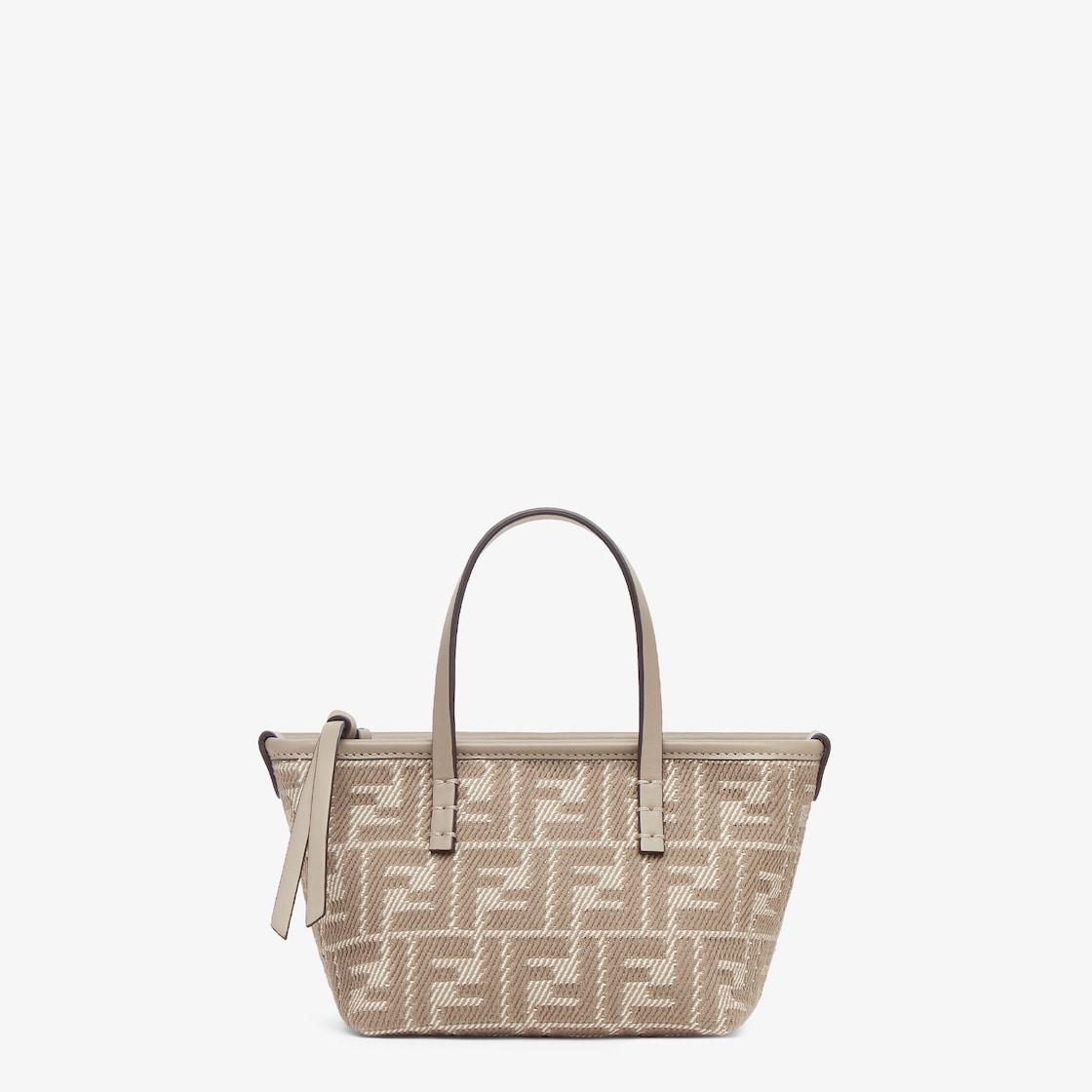 Roll MiniDove gray denim-effect FF jacquard mini-bag Product Image