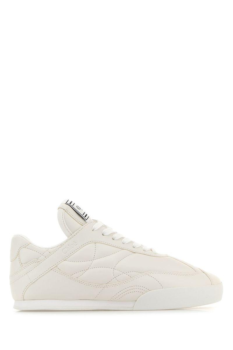CHLOÉ Womens Chloe Kick Brand-patch Leather Low-top Trainers In White Product Image
