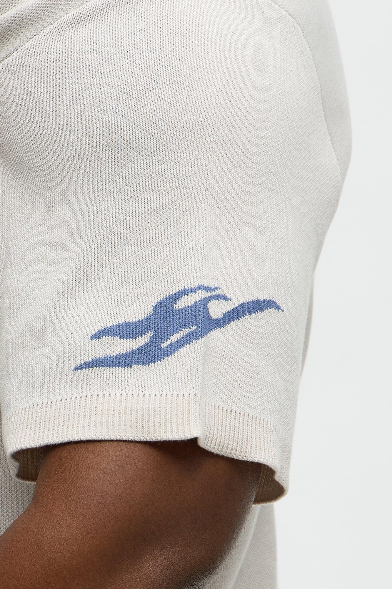 Regular Fit 13 Button Up Sweater Shirt - Cream/combo Male Product Image