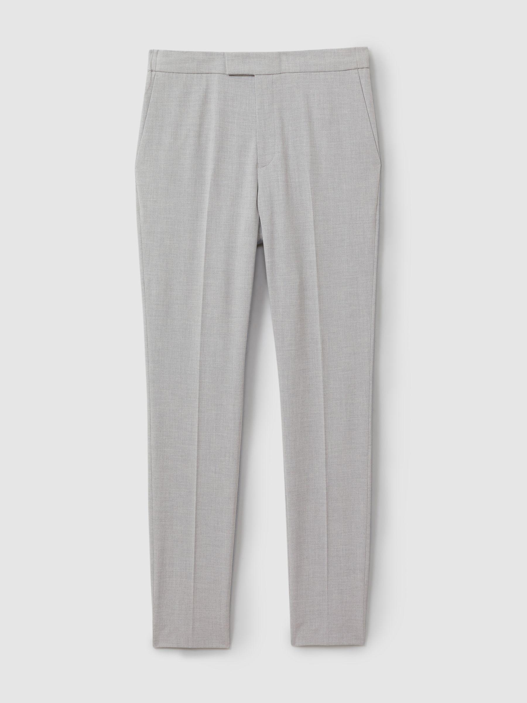 Slim-Fit Drawstring Trousers in Grey Product Image