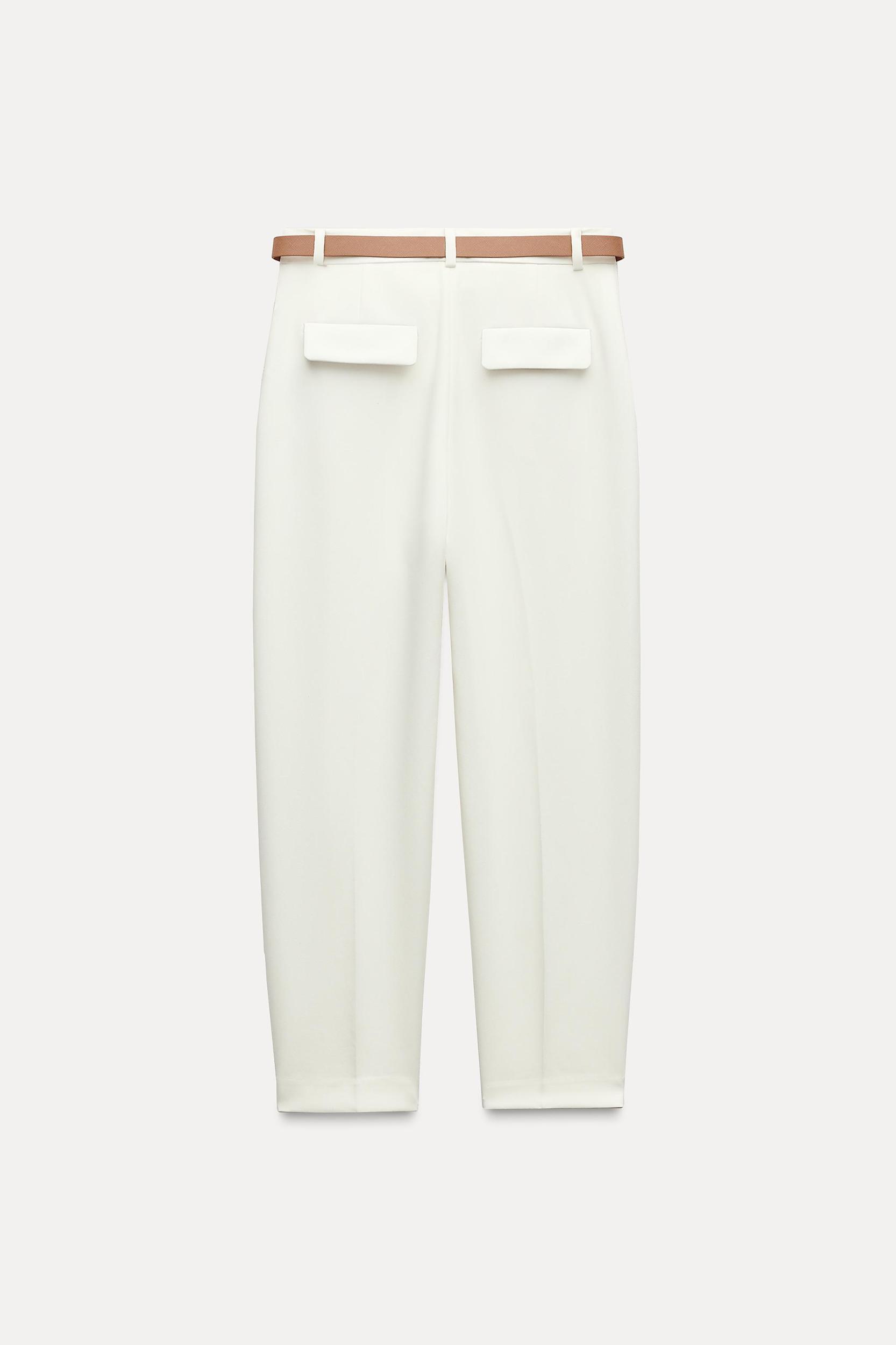 PLEATED BELTED PANTS Product Image