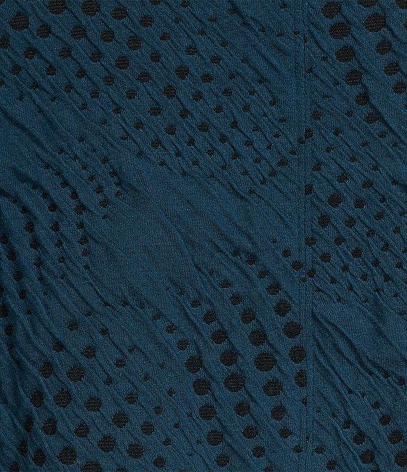 Ali Miles Knit Jacquard Cowl Neck 3/4 Sleeve Hi-Low Hem Tunic Product Image