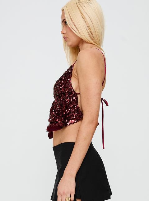 Rosaton Top Dark Red Product Image