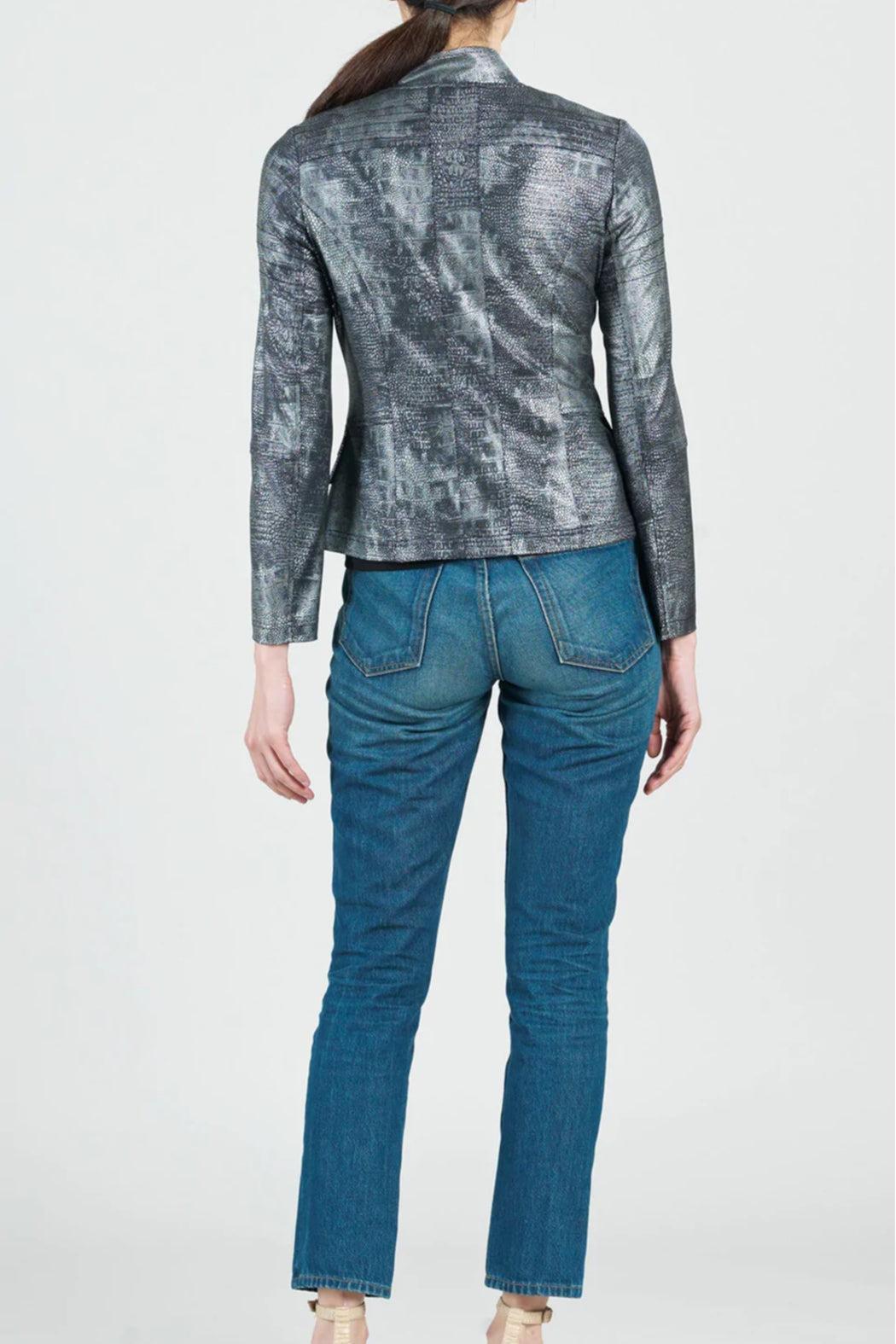 Gunmetal Shimmer Biker Jacket Product Image