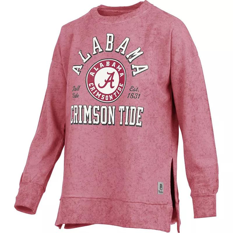 Women's Pressbox Crimson Alabama Crimson Tide Sun Washed Bishop Pullover Sweatshirt, Size: Small, Red Product Image