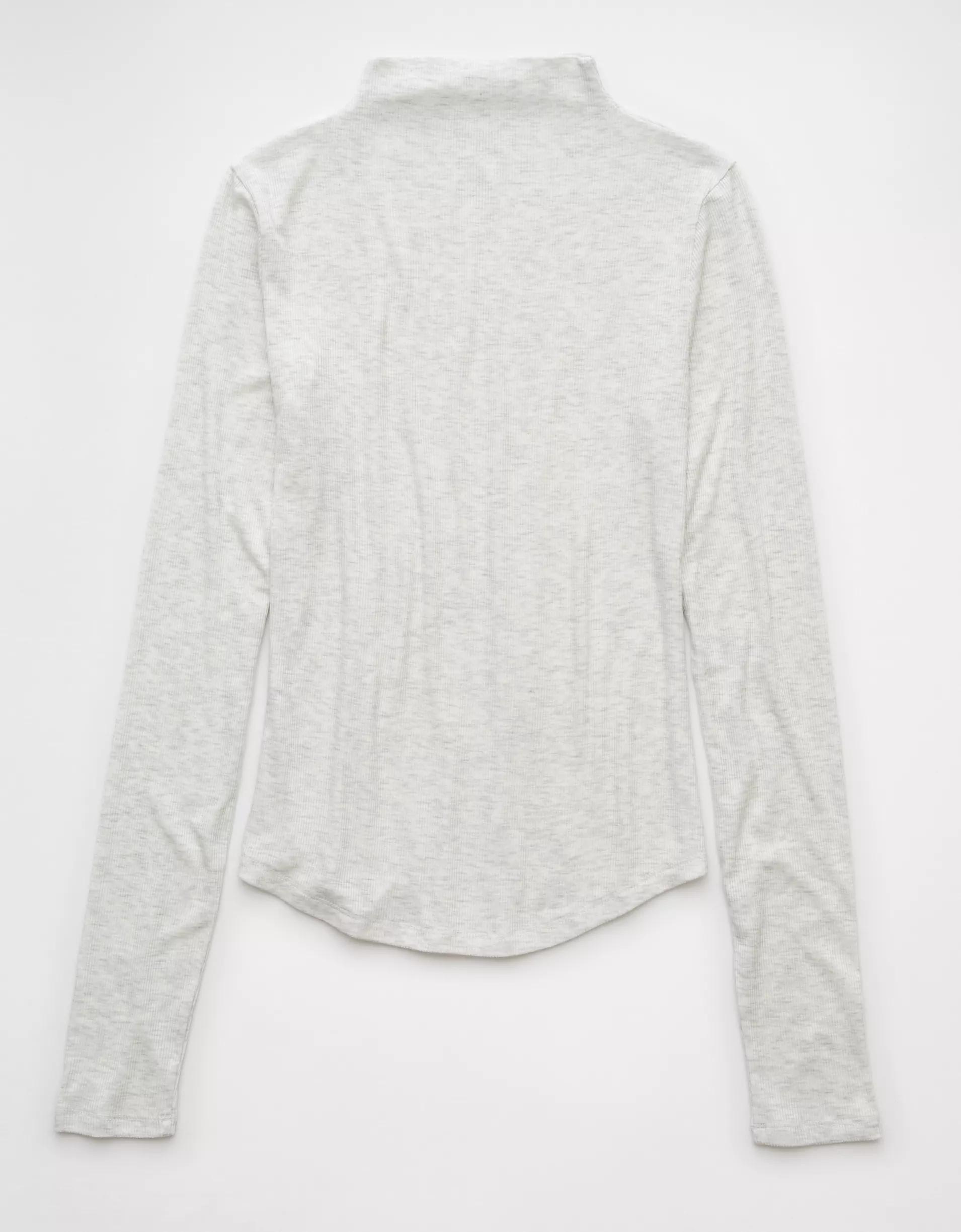 AE Soft & Sexy Long-Sleeve Mock Neck T-Shirt Product Image