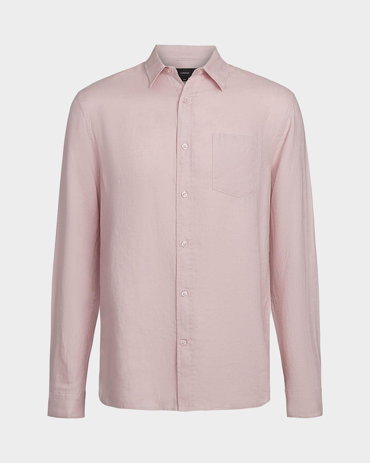 Vince Solid Linen Button Down Shirt Product Image