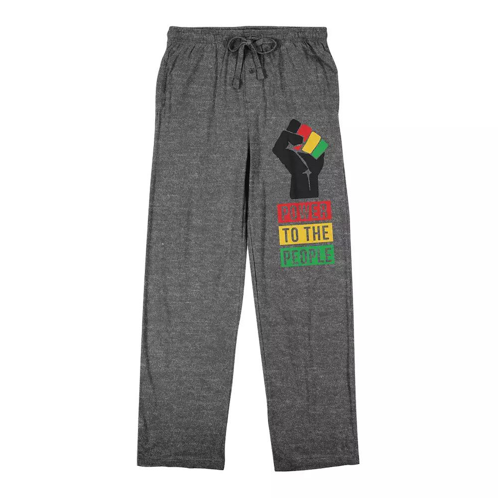 Men's Power To The People Pajama Pants, Size: XL, Gray Product Image