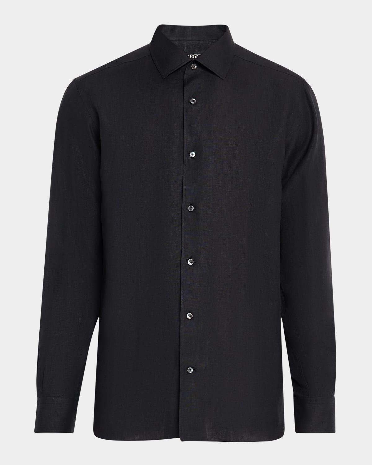 Mens Solid Oasi Lino Sport Shirt Product Image