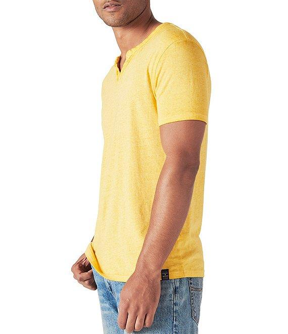 Lucky Brand Short Sleeve Venice Burnout Notch Neck Henley T-Shirt Product Image