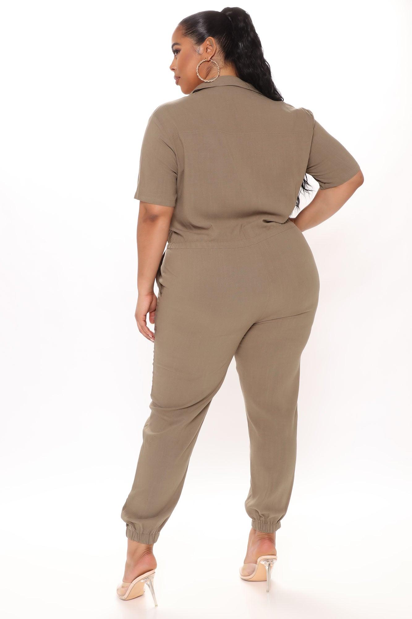 Surviving Summer Jumpsuit - Olive Product Image