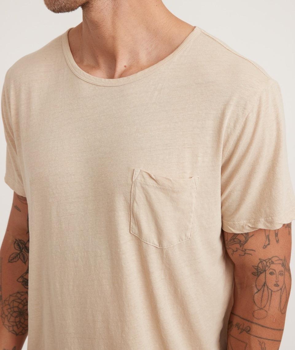 Relaxed Hemp Cotton Pocket Tee in Sand Product Image