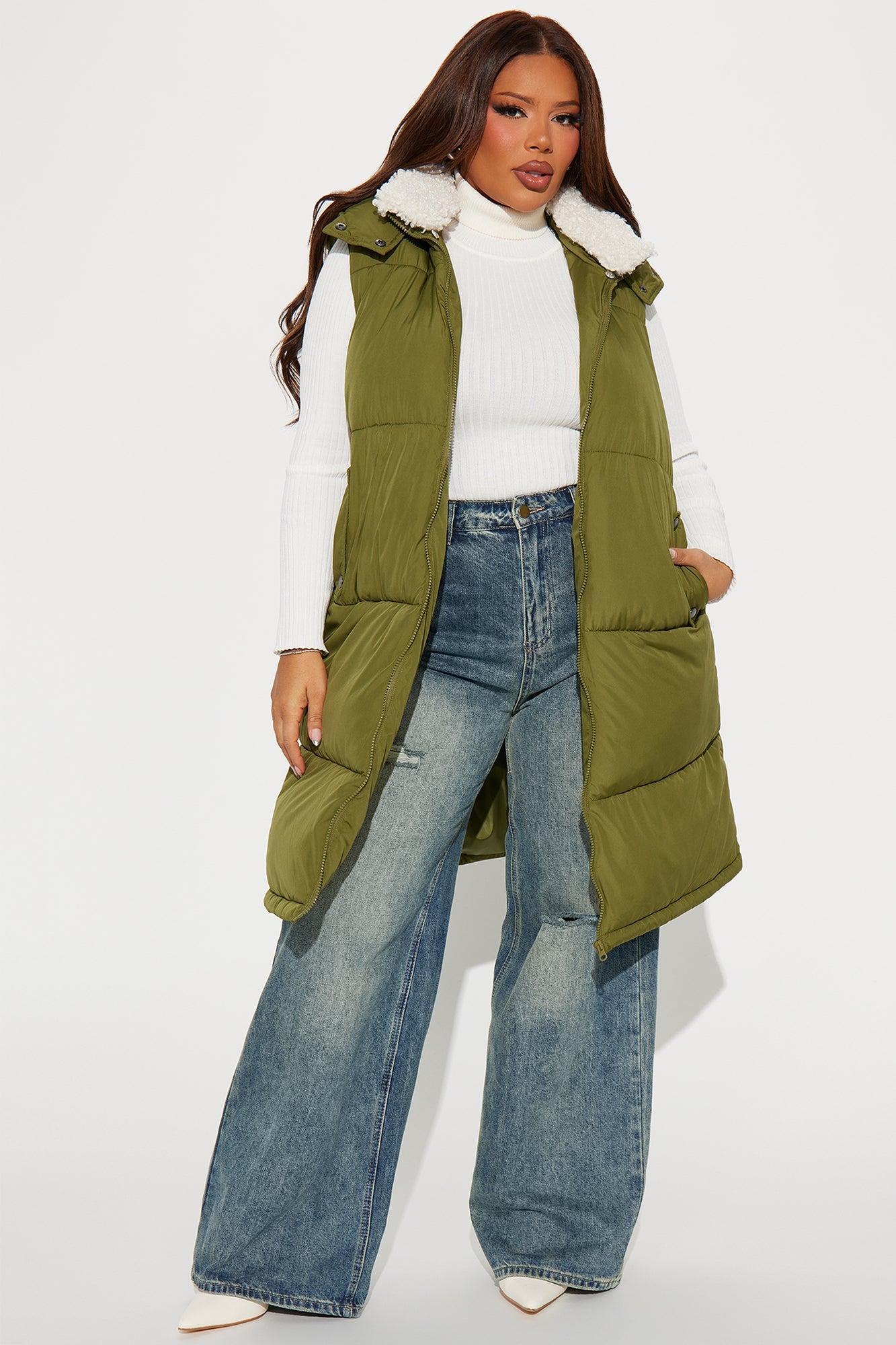 Leslie Puffer Vest - Olive Product Image