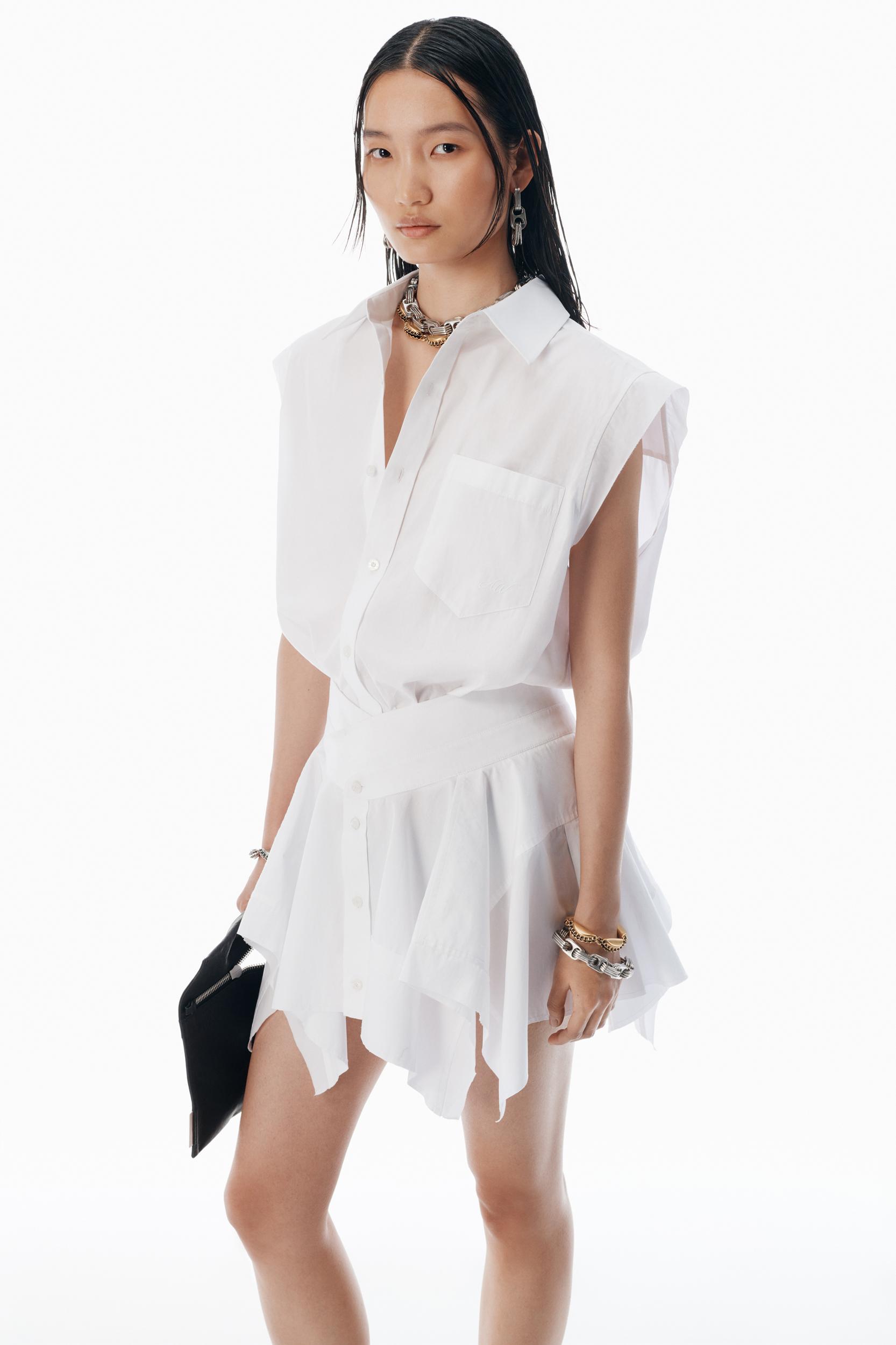 White Pre-styled Cotton Shirtdress Product Image