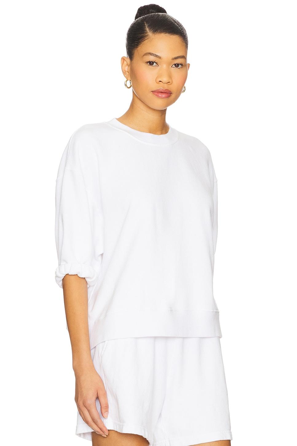 French Terry 3/4 Puff Sleeve Sweatshirt perfectwhitetee Product Image