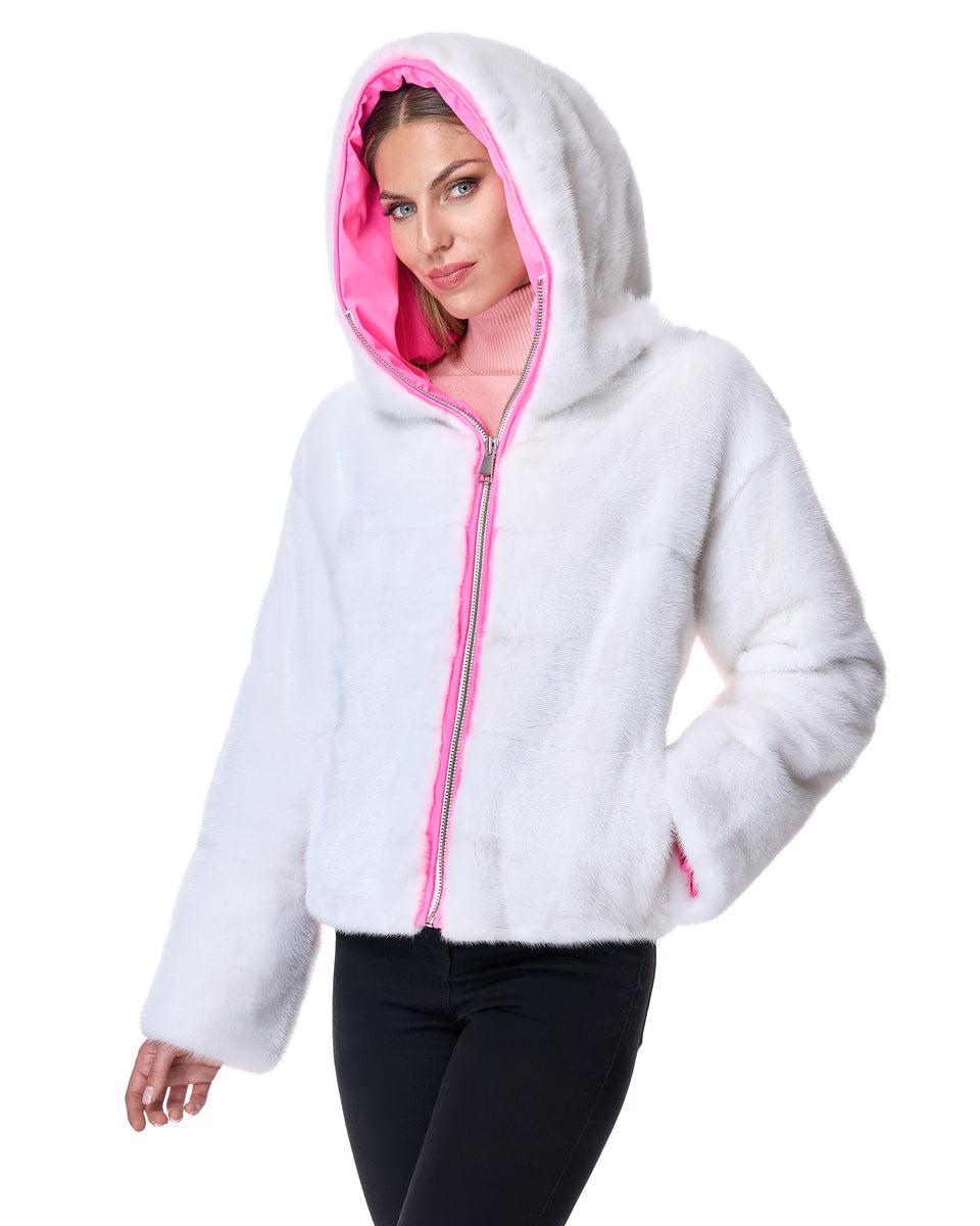 Hooded Mink Jacket Product Image