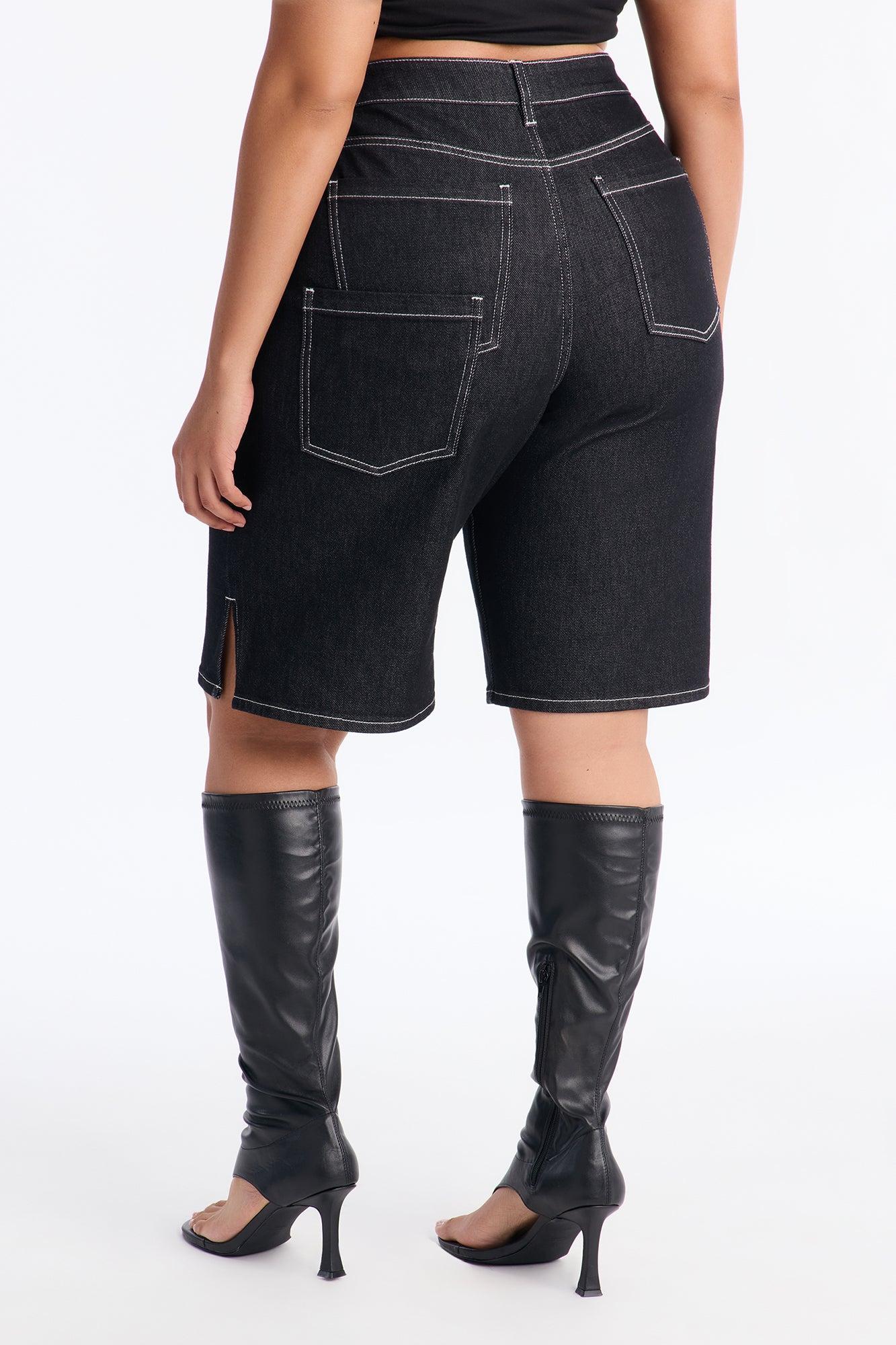 In Stitches Denim Jort - Black Wash Female Product Image