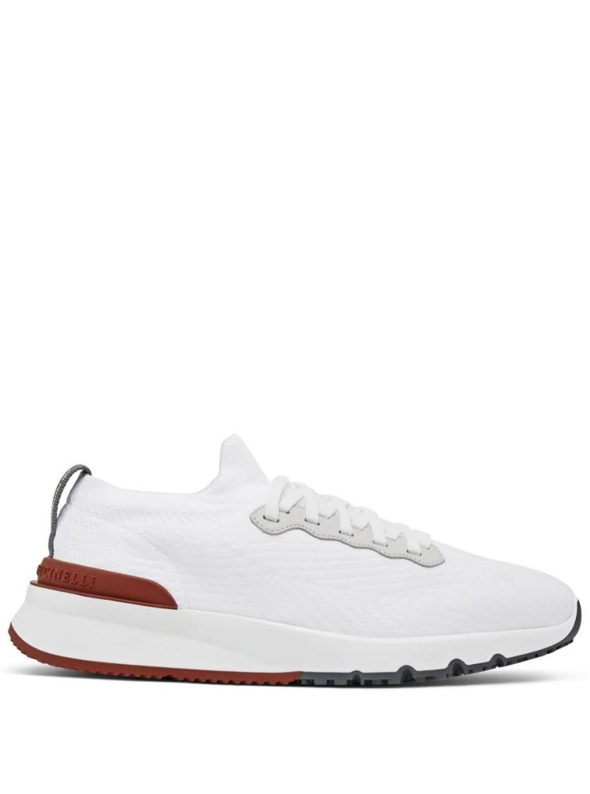 BRUNELLO CUCINELLI Cotton Knit Runners In White Product Image