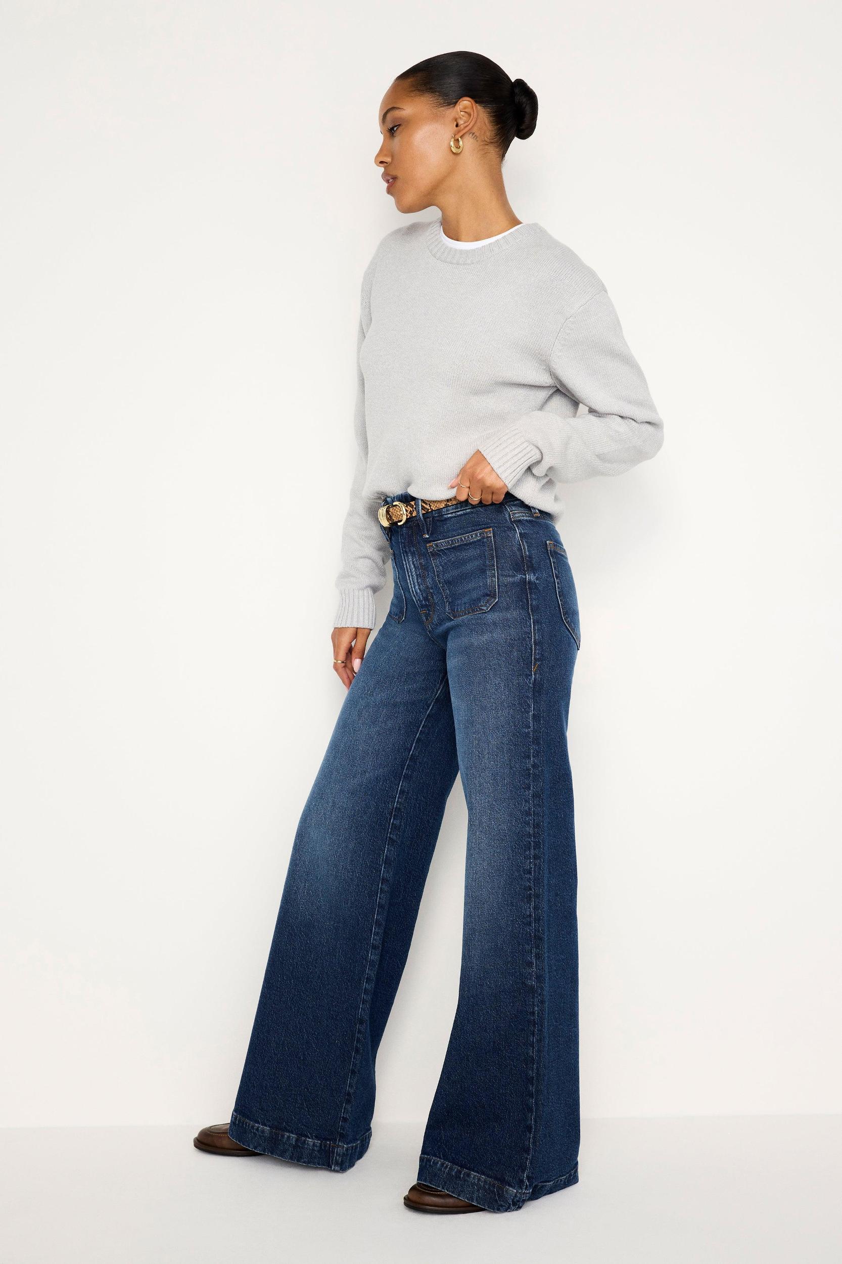 GOOD WAIST PALAZZO JEANS | INDIGO759 Product Image