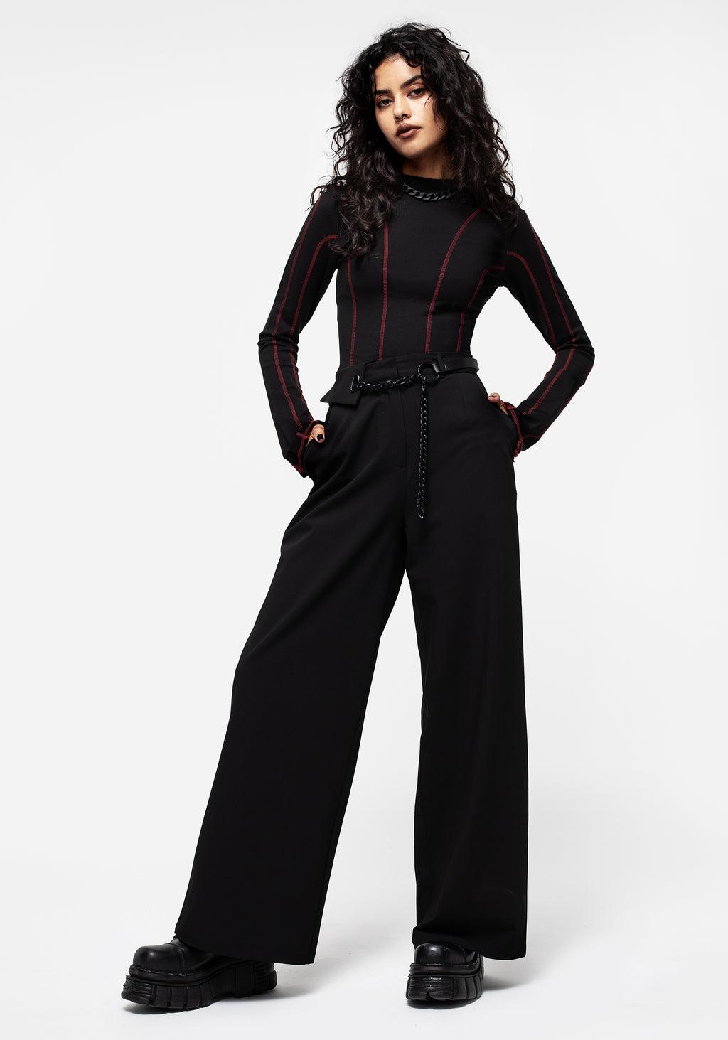 Lissa Contrast Stitch Long Sleeve Top Product Image