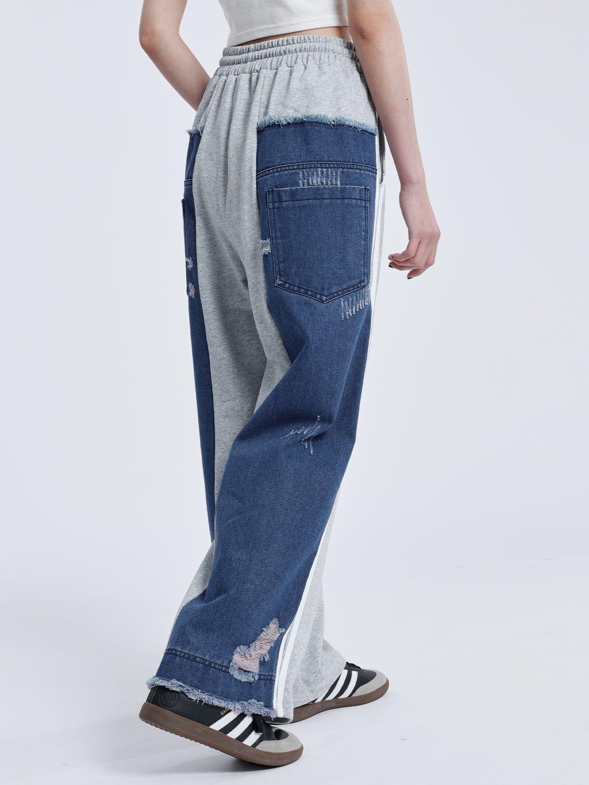 Aelfric Eden Denim Patchwork Sweatpants Product Image