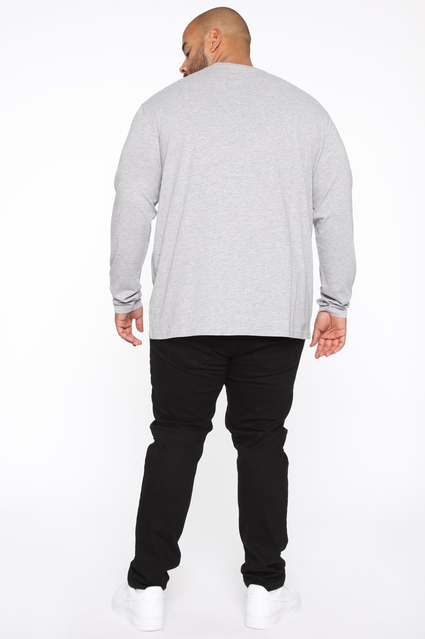 Essential Long Sleeve Crew Tee - Grey Product Image